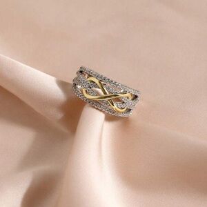 Elegant Gold and Silver Infinity Ring